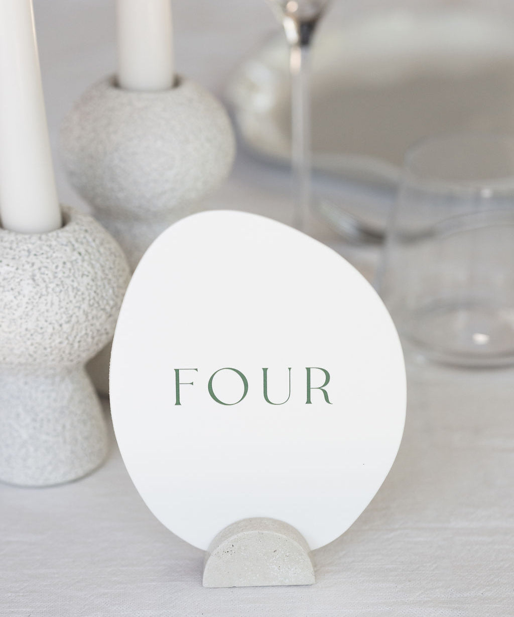 Table Numbers — Pebble